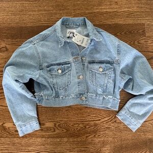 ZARA cropped jean jacket NWT